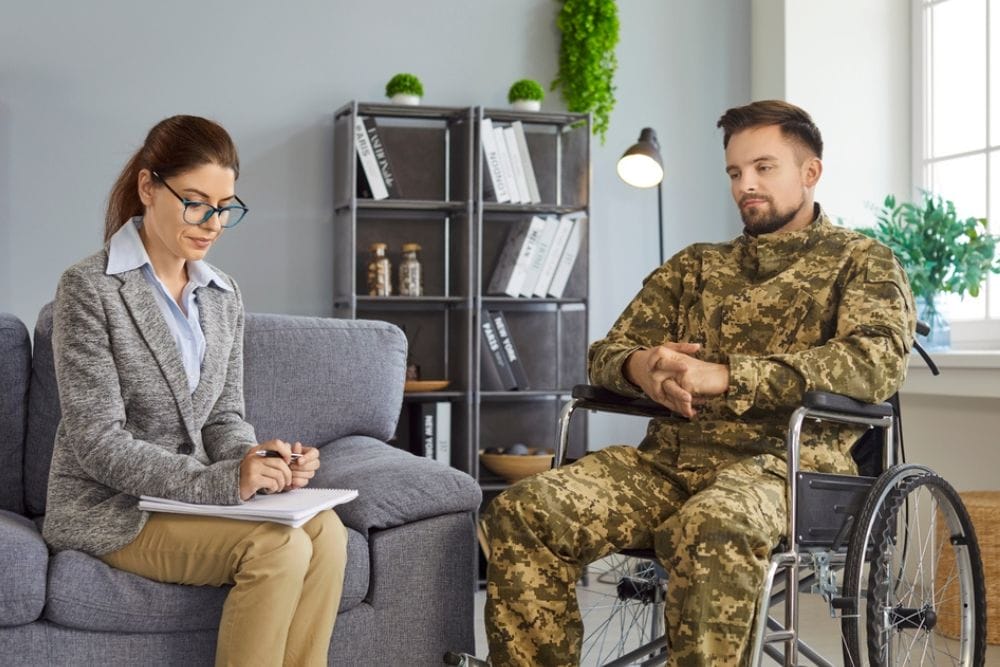 Veteran participating in noninvasive neurofeedback training for PTSD in South Florida